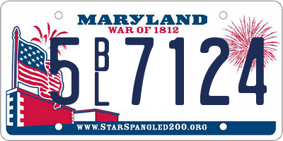 MD license plate 5BL7124