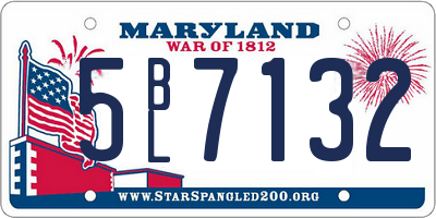 MD license plate 5BL7132