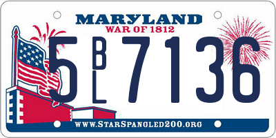 MD license plate 5BL7136