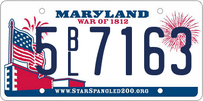 MD license plate 5BL7163