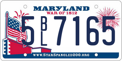 MD license plate 5BL7165