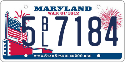 MD license plate 5BL7184