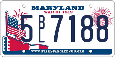 MD license plate 5BL7188