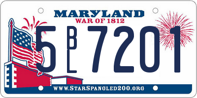 MD license plate 5BL7201