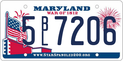 MD license plate 5BL7206