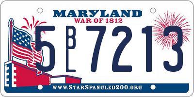 MD license plate 5BL7213