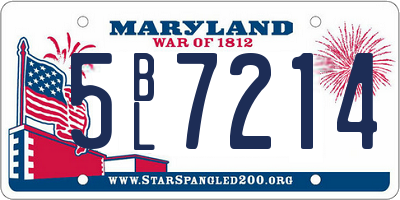 MD license plate 5BL7214