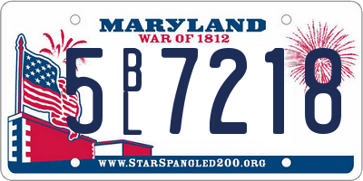 MD license plate 5BL7218