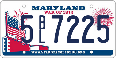 MD license plate 5BL7225