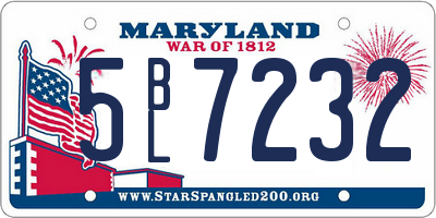 MD license plate 5BL7232
