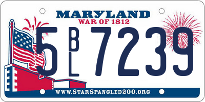 MD license plate 5BL7239