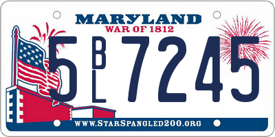 MD license plate 5BL7245