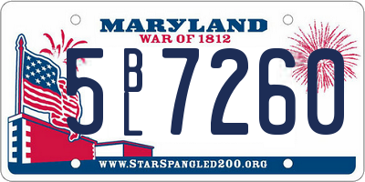 MD license plate 5BL7260