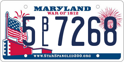 MD license plate 5BL7268