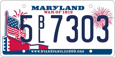 MD license plate 5BL7303