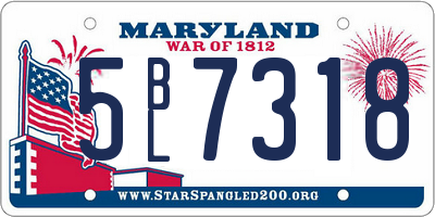 MD license plate 5BL7318