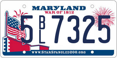 MD license plate 5BL7325