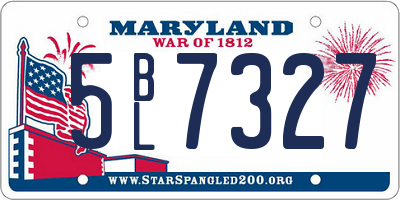 MD license plate 5BL7327