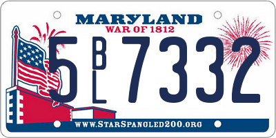 MD license plate 5BL7332