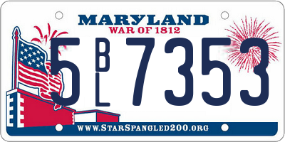 MD license plate 5BL7353
