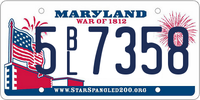 MD license plate 5BL7358