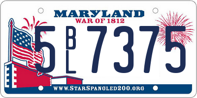 MD license plate 5BL7375