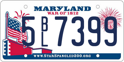 MD license plate 5BL7399