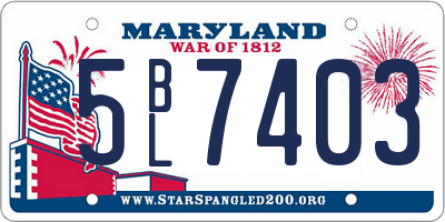 MD license plate 5BL7403