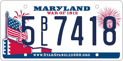 MD license plate 5BL7418