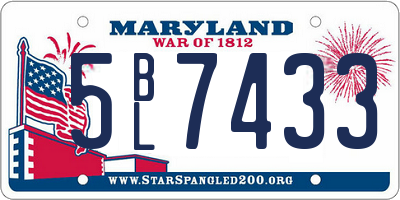 MD license plate 5BL7433
