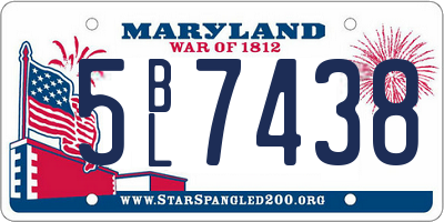 MD license plate 5BL7438