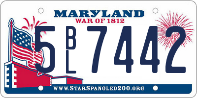 MD license plate 5BL7442