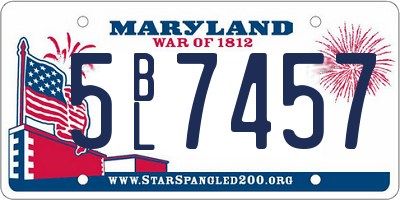 MD license plate 5BL7457