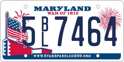 MD license plate 5BL7464