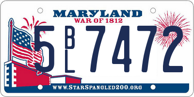 MD license plate 5BL7472