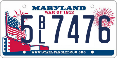 MD license plate 5BL7476