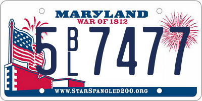 MD license plate 5BL7477