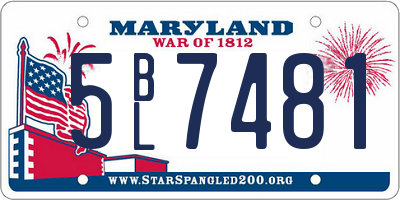 MD license plate 5BL7481
