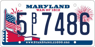 MD license plate 5BL7486