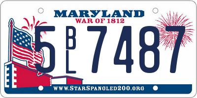 MD license plate 5BL7487