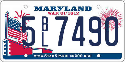 MD license plate 5BL7490