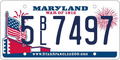 MD license plate 5BL7497