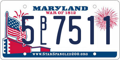 MD license plate 5BL7511