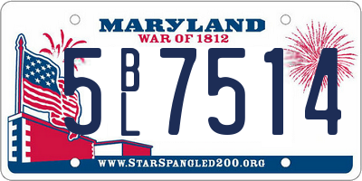 MD license plate 5BL7514