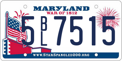 MD license plate 5BL7515