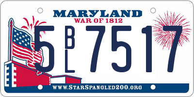 MD license plate 5BL7517