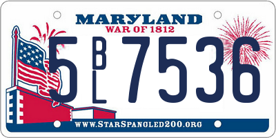 MD license plate 5BL7536