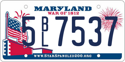 MD license plate 5BL7537