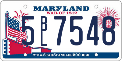 MD license plate 5BL7548