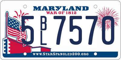 MD license plate 5BL7570